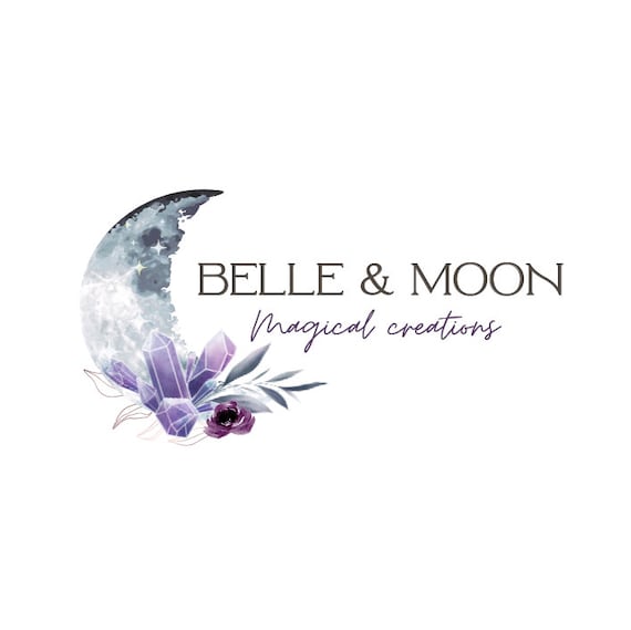 Crystal Moon Logo Premade Logo Design and Branding Package - Etsy