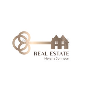 Real Estate Logo Design Premade Logo Design Gold Key Logo House Logo Home Logo Realtor Logo Property Logo Estate Agent Logo House and Key
