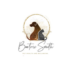 Logo promeneur de chien - Logo de garde d'animaux - Dresseur de chiens - Création de logo premade - Logo pour animal de compagnie - Création de logo et emballage de marque - Logo chien et chat -