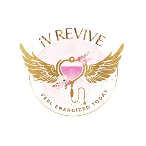Gezondheidslogo infuus, bedrijfslogo infuus, premade-logo IV Refresh, logo iv-therapie, logo iv-behandeling, logo iv wellness, logo iv energize