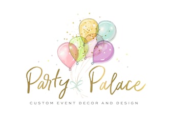 Balloon Logo - Custom Logo Design - Party Logo - Event Logo - Confetti Logo - Balloons Logo Design - Event Planner Logo - Event Design Brand