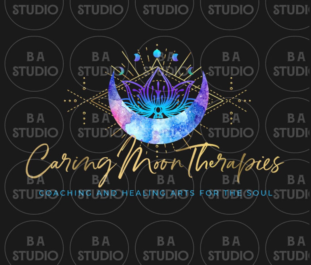 Caring Moon Logo Healing Moon Logo Moon Therapy Logo Moon