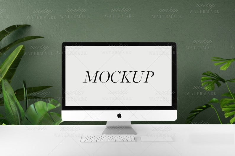 Download Design Templates Graphic Design Styled Stock Photography Screen Mockup Monitor Mockup Green Mockup Computer Mockup Computer Stock Plants Imac Mockup Desk Mockup
