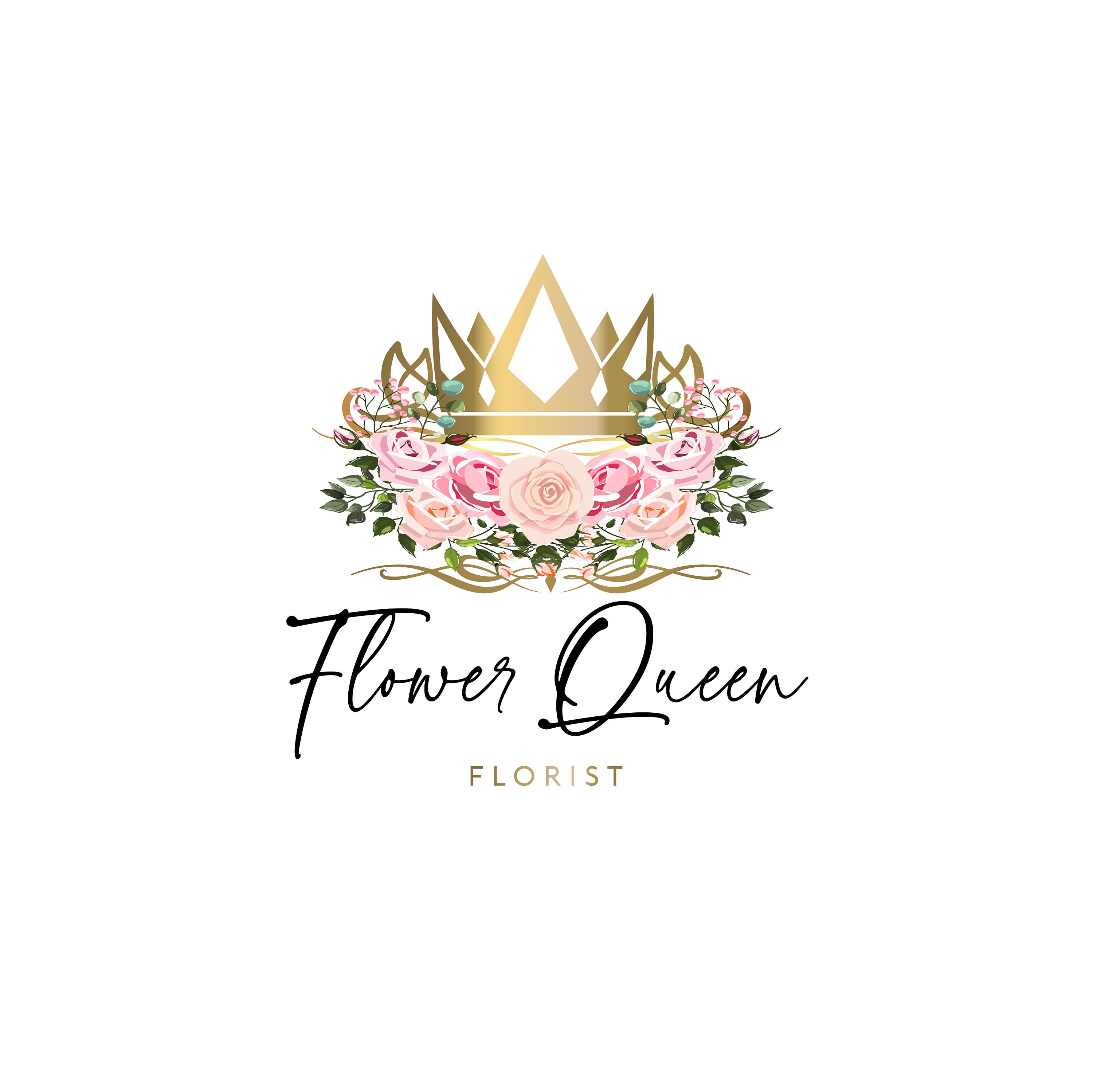 Flower Queen Logo Premade Logo Design boho Logo Logo Etsy UK