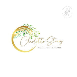 Tree Logo Design Premade Logo Gold Tree Logo Green and Gold Logo Health Logo Wellness Logo Health Logo Nature Logo Coaching Logo Brand
