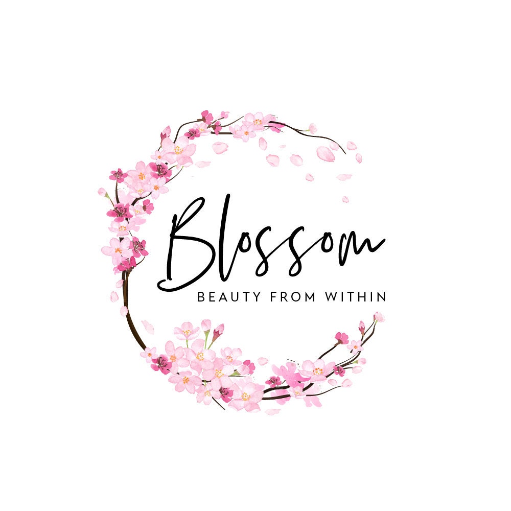 Cherry Blossom Circle Logo Logo Design Logo Design and Etsy India