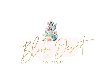 Cactus Logo - Premade Logo Design - Logo Design and Branding Package - Cactus and Desert Logo - Cactus Branding - Desert Logo - Organic Logo
