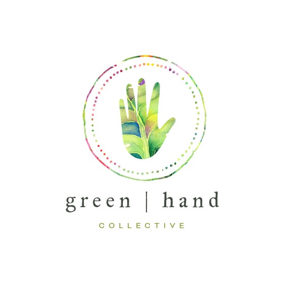 Nature Logo Hand Logo Premade Logo Design Green Logo - Etsy