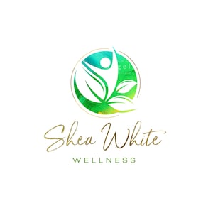 Circle  Logo - Premade Logo Design - Logo Design and Branding Package - Clinic Logo - Health Logo - Wellness Logo - Gold Green Logo - Beauty