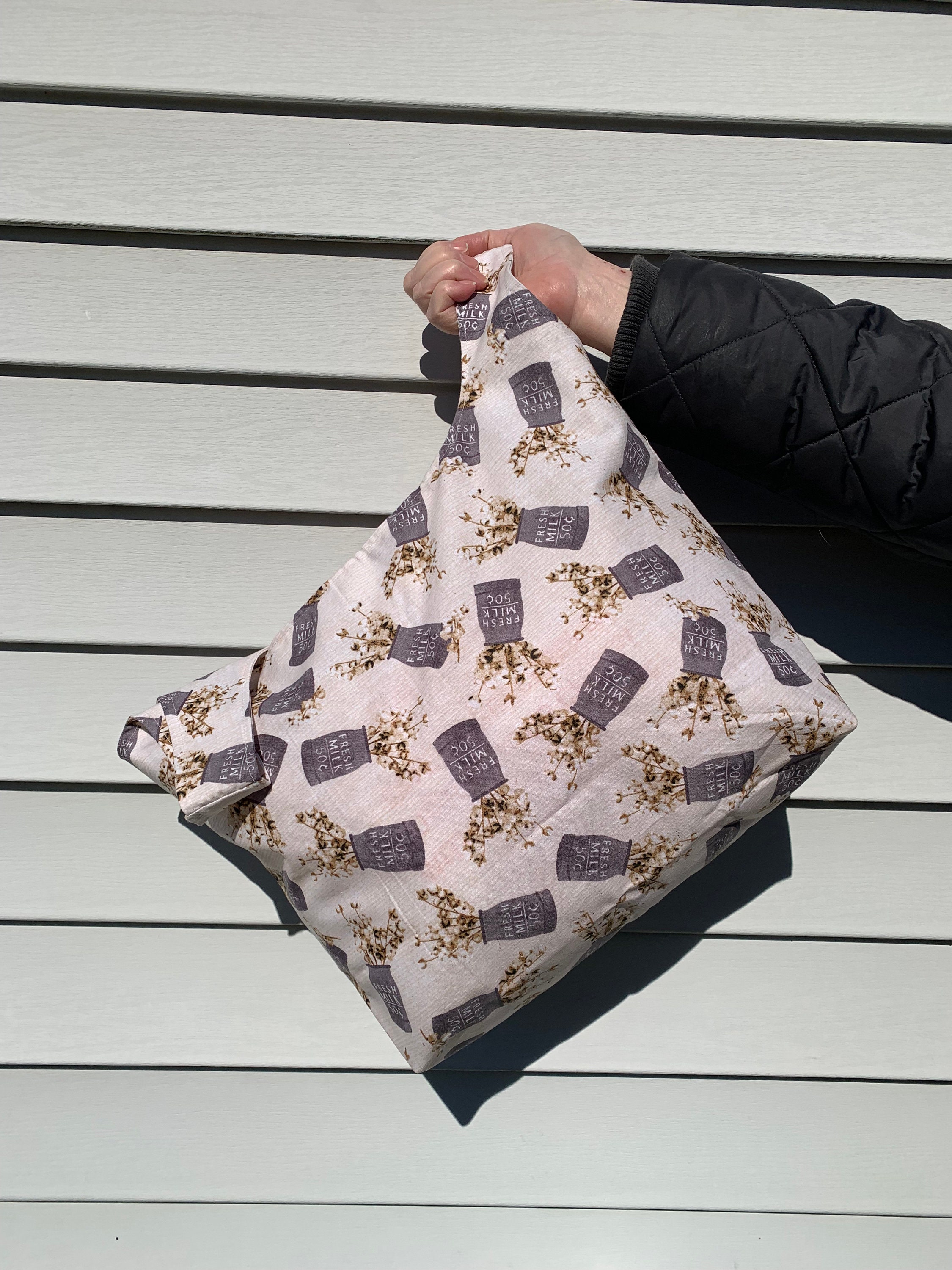 Fabric Grocery Bags, Reusable Handmade Bag, Ecofriendly Grocery Bags