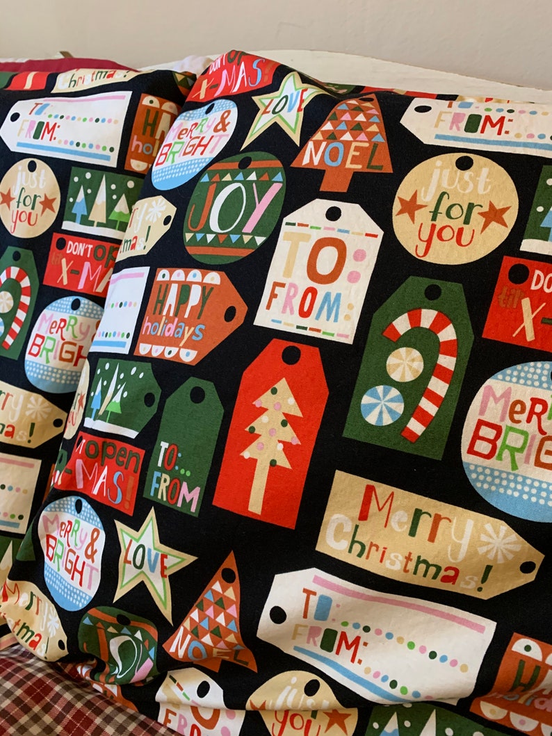 Christmas Gift Tags Pillowcase Standard Pillowcase Cotton Etsy