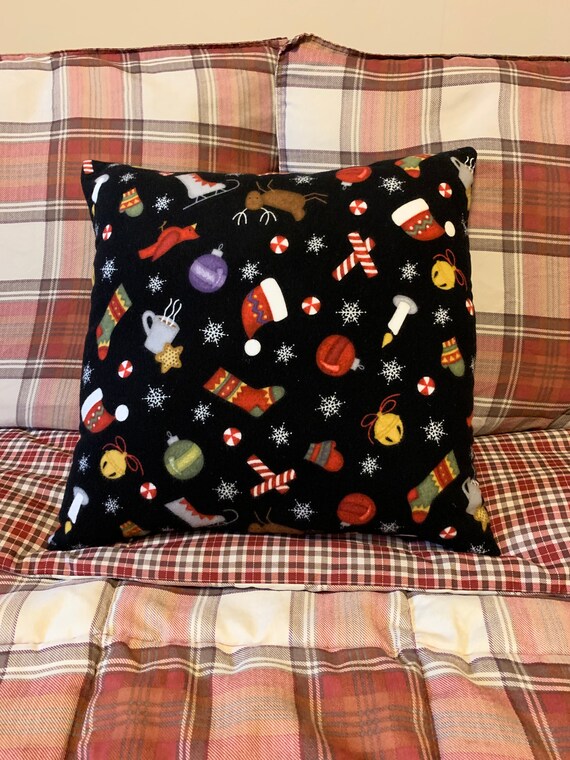 Christmas Icon Square Pillow Christmas Decorative Pillow Etsy