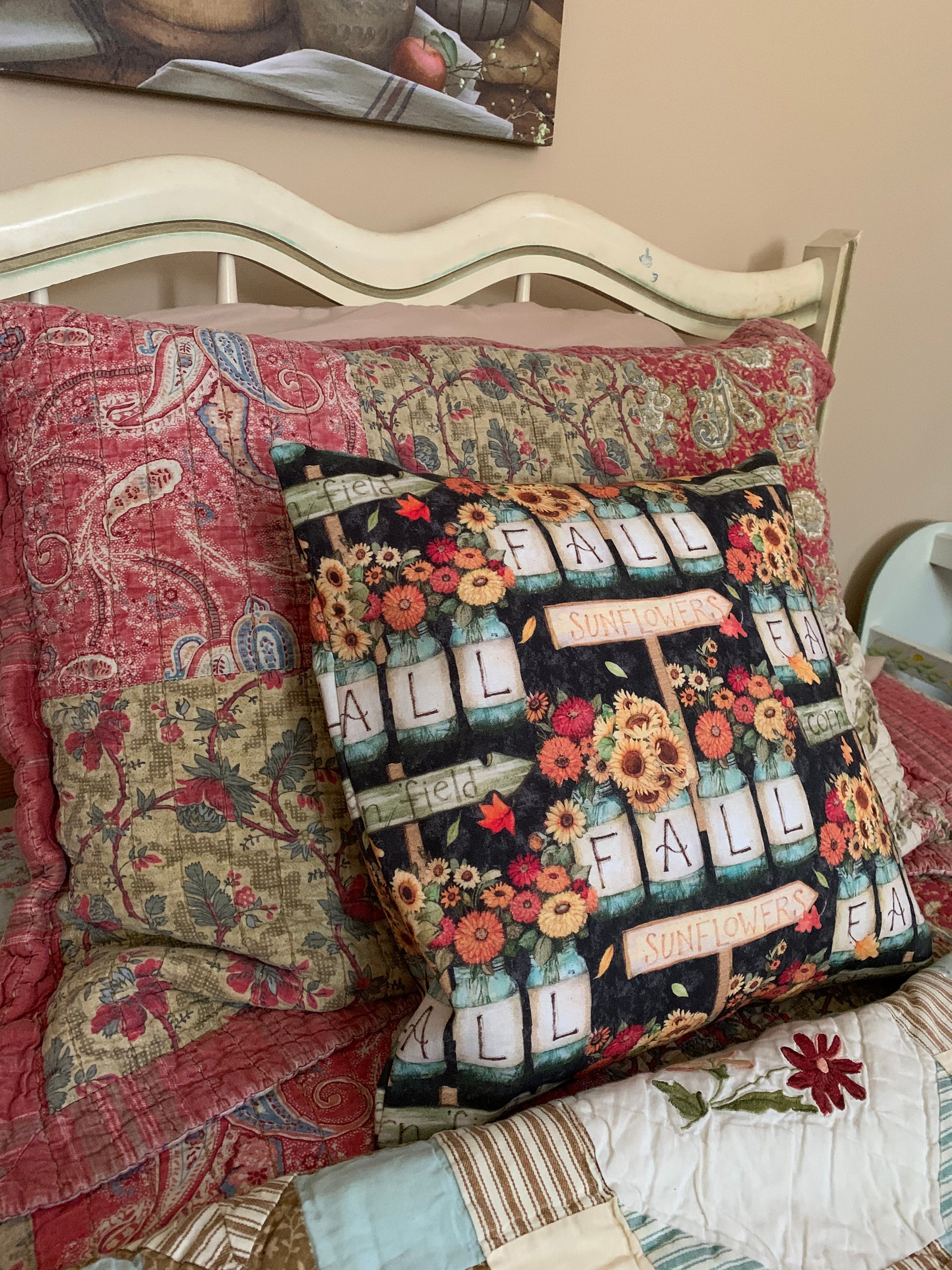 Autumnal Pillow Covers 14x14 Pillow Covers Country Style Etsy