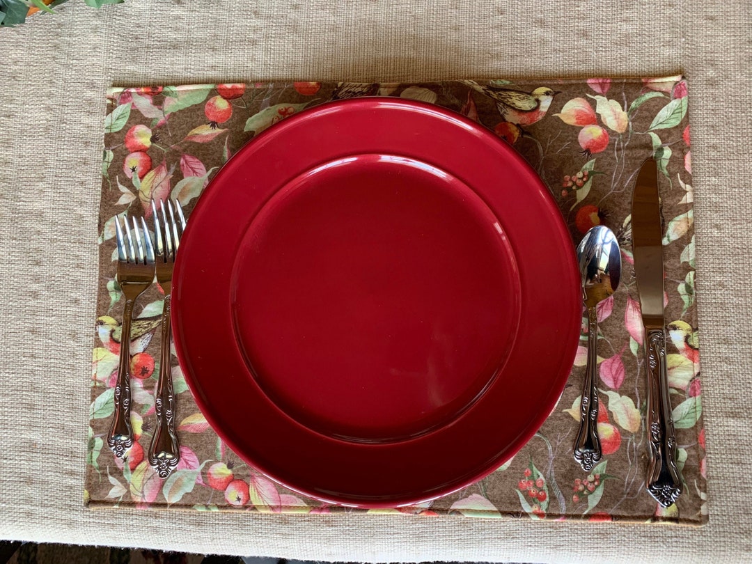 Placemats, Fall Placemats, Fabric Placemats Set of 4, Holiday, Washable