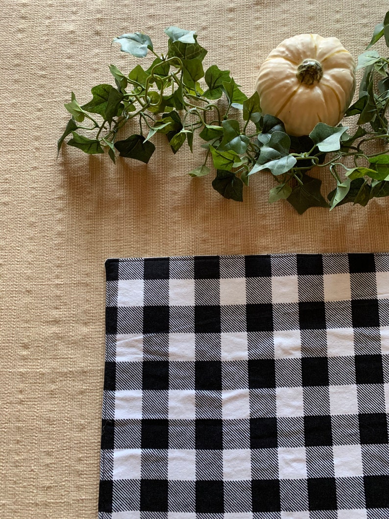 Placemats Buffalo Check Black and White Fall Placemats Etsy