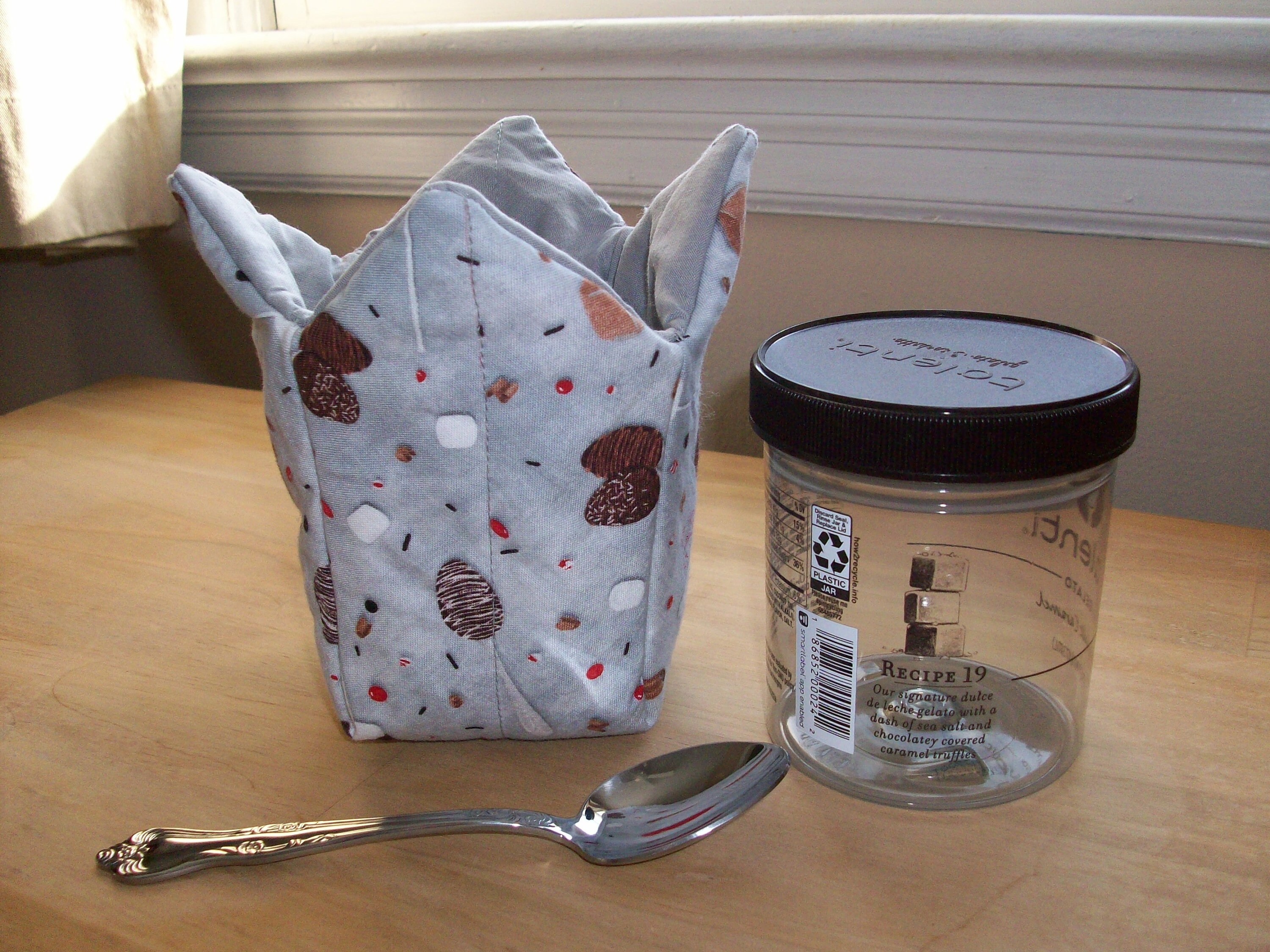 Fabric Ice Cream Pint Cozy: Handmade Cold Item Holder - Etsy