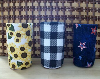 Fabric Bottle Cozy: Handmade Cotton Beverage Sleeve