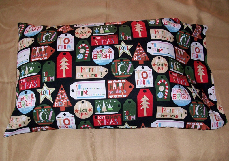Christmas Gift Tags Pillowcase Standard Pillowcase Cotton Etsy