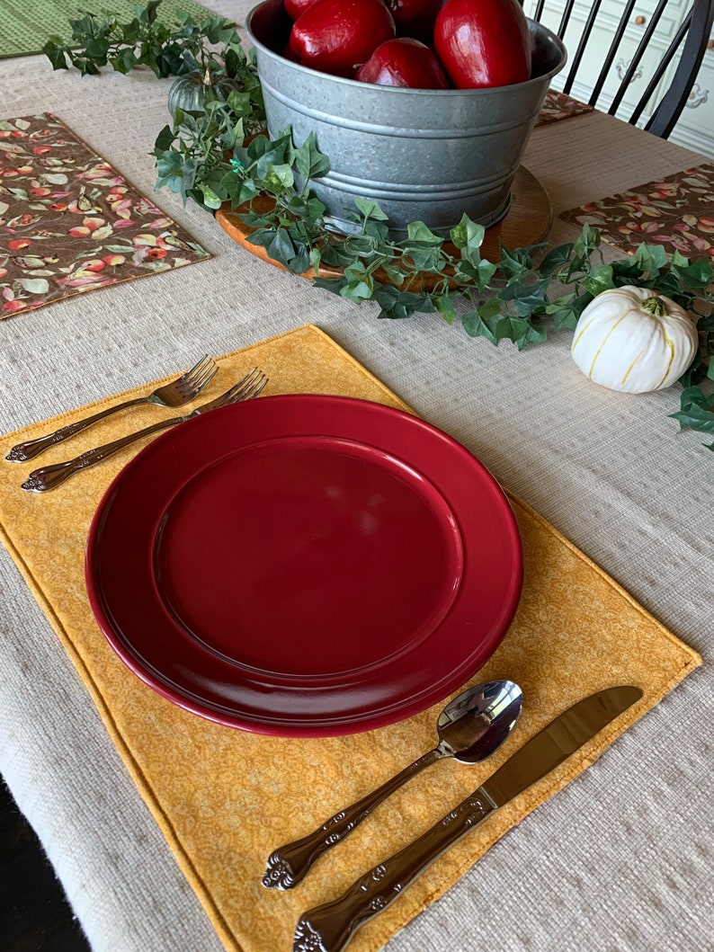 Placemats Fall Placemats Fabric Placemats Set of 4 Holiday Etsy