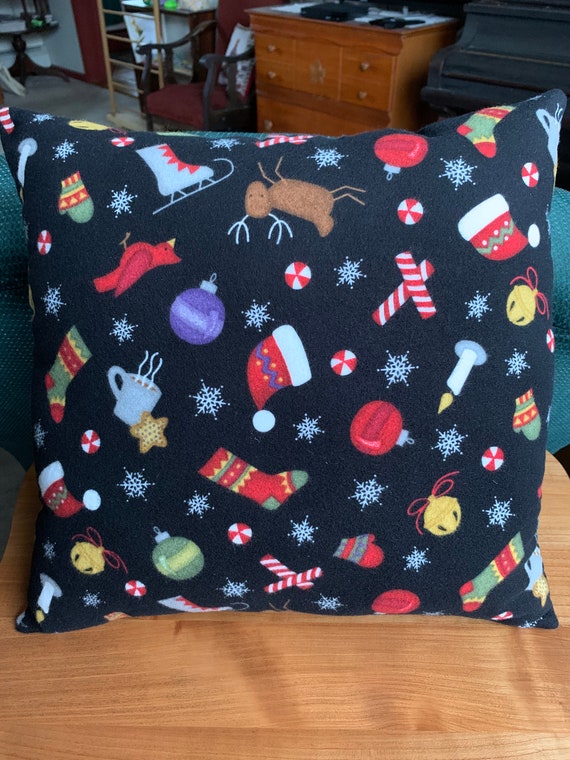 Christmas Icon Square Pillow Christmas Decorative Pillow Etsy