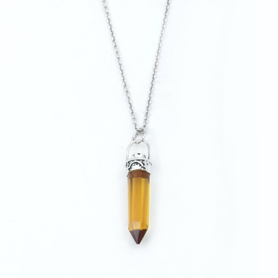 citrine pendant,natural citrine pendant,citrine necklace,amazing citrine pendant,925 silver pendant,pencil shape pendant