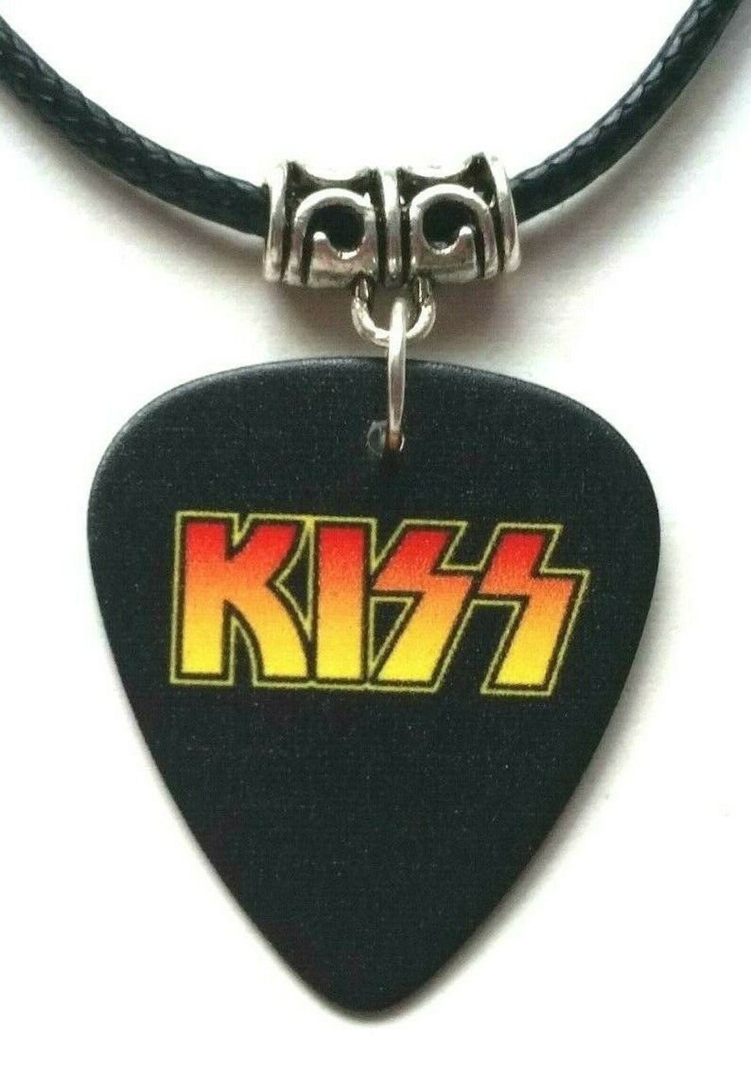 KISS Guitar Pick Plectrum Rock Pendant Necklace Band Logo Gene Etsy