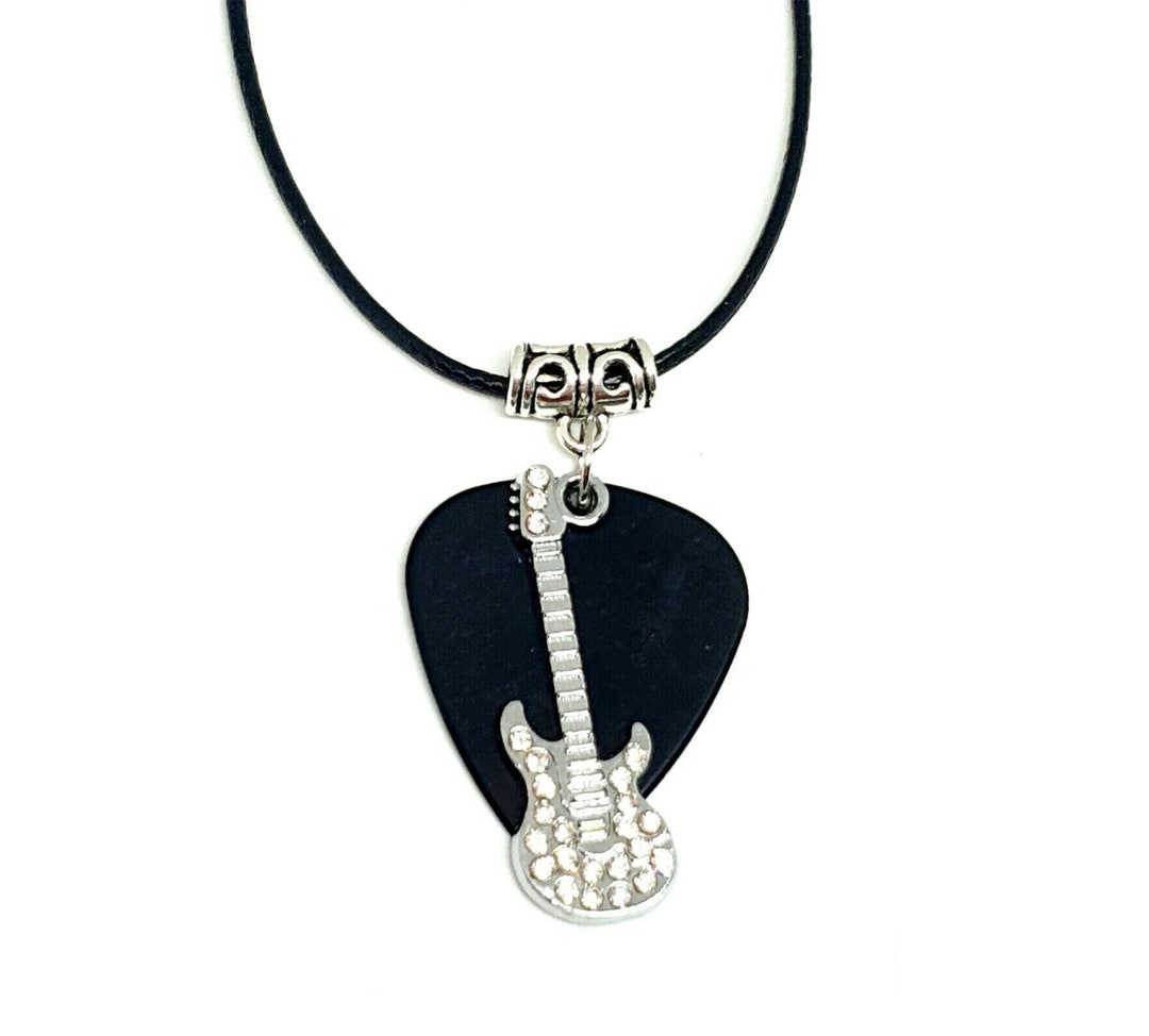 Guitar Pick Plectrum Strass Diamant Sparkly Black Rock Fender Guitar