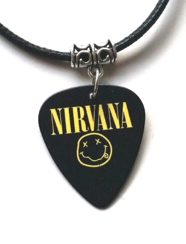 Nirvana Kurt Cobain Guitar Pick Plectrum Pendant Grunge Band Etsy