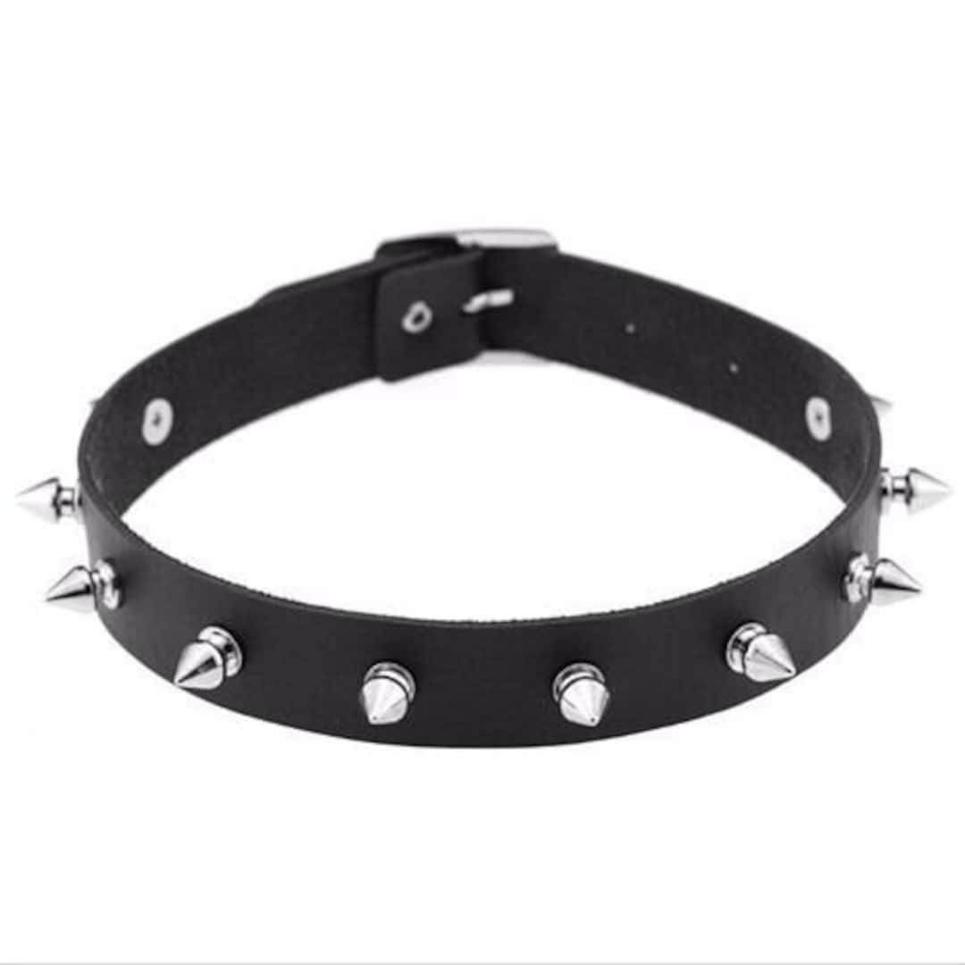 Spike Stud Collar Choker Necklace Harajuku Punk Goth Fetish UK Faux L