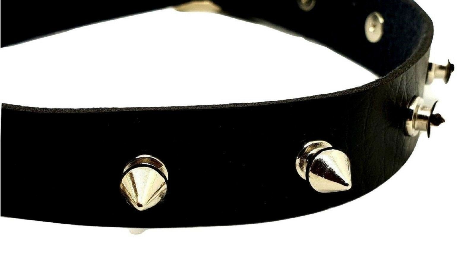 Gothic Punk Spiked Ring Faux Leather Collar Necklace Choker – Metal Band  T-Shirt