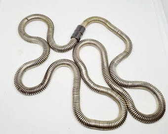 Vintage Metal Chain NECKLACE Camera Neck Silver Tone Serpentine Chain 97cm Snake Chain