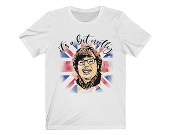 Austin Powers Camiseta camiseta Camiseta manga corta Algodón huele a mierda inspirada en Union Jack UK Dr Evil Mike Myers Es un poco gracioso
