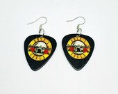 Guitar Pick plectrum Earrings Appetite For Destruction GUNS N ROSES pendant Axl Rose Costume Glam Rock Slash 80s Heavy Metal Punk Goth
