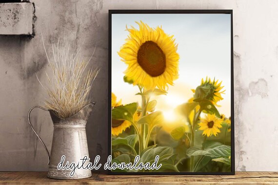 Sunflower Original Artwork Hand Drawn With Procreate Special Etsy