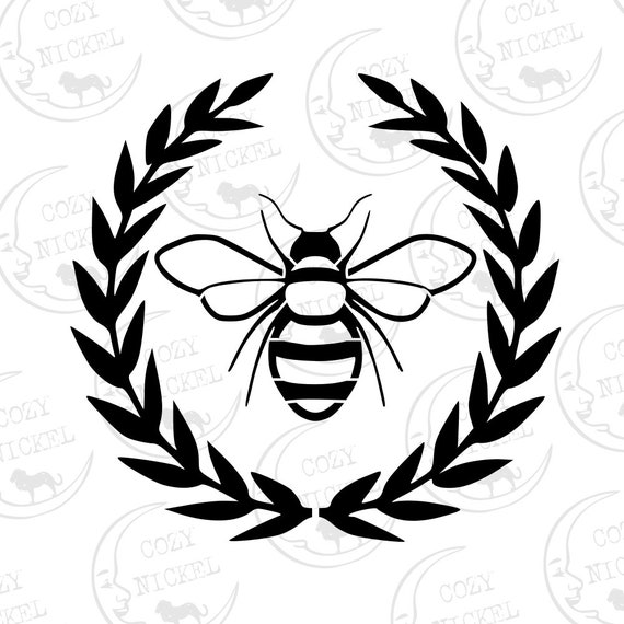 Download Laurel Wreath Bumble Bee Svg Digital Decal Download Vintage Etsy