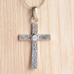 スターリングシルバー 925 ムーンストーン クロスペンダント ネックレス ムーンストーンクロスペンダント - Etsy 日本