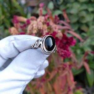 Black Onyx Ring, 925 Sterling Silver, Handmade Men&#39;s Ring, Father&#39;s Day Gift, Unique Onyx Jewelry, Gift for Him, Birthday Anniversary Gift