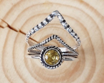 Handmade Citrine Ring: 925 Sterling Silver Gemstone Jewelry