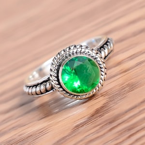 Faceted Chrome Diopside Ring / 925 Sterling Silver Ring / Handmade Jewelry Ring / Women&#39;s For Love Ring Gift For Her, Available In Ring Size