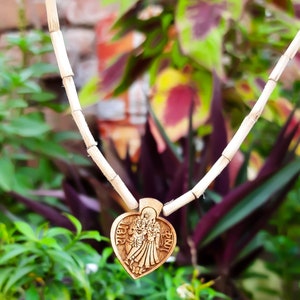 Pure Tulsa necklace with shire  Radha Pendant necklace, Krishna kantha 1 round mala, Shree Krishna Handmade Tulsa Sanskrit necklace