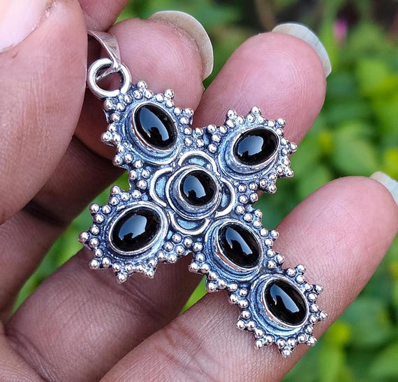 ヴィンテージ シルバーブローチ メキシコシルバー 925 ブラック