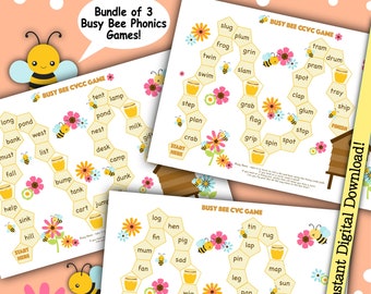 Juegos de fonética, Juegos de alfabetización, Actividades de alfabetización, Fonética imprimible, Actividad de lectura, Aprender a leer, Educación en el hogar, Recurso para maestros