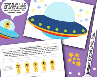 Rimas infantiles, Canciones preescolares, Recurso con temática espacial, Juegos de números, Recursos musicales, Canciones infantiles, Recurso didáctico, Recurso para cantar
