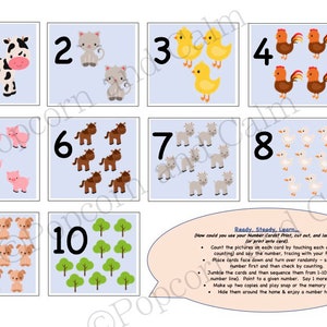 Number Cards, Counting Resources, Home Education, Maths Activities, Farm Resources, Numbers to 10, Home Learning, Learning to Count, EYFS image 2