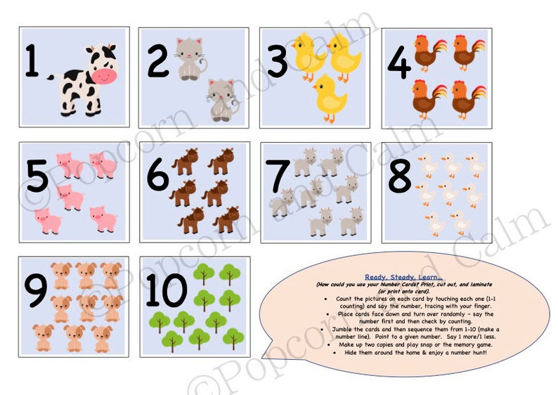 Number Cards, Counting Resources, Home Education, Maths Activities, Farm Resources, Numbers to 10, Home Learning, Learning to Count, EYFS image 2