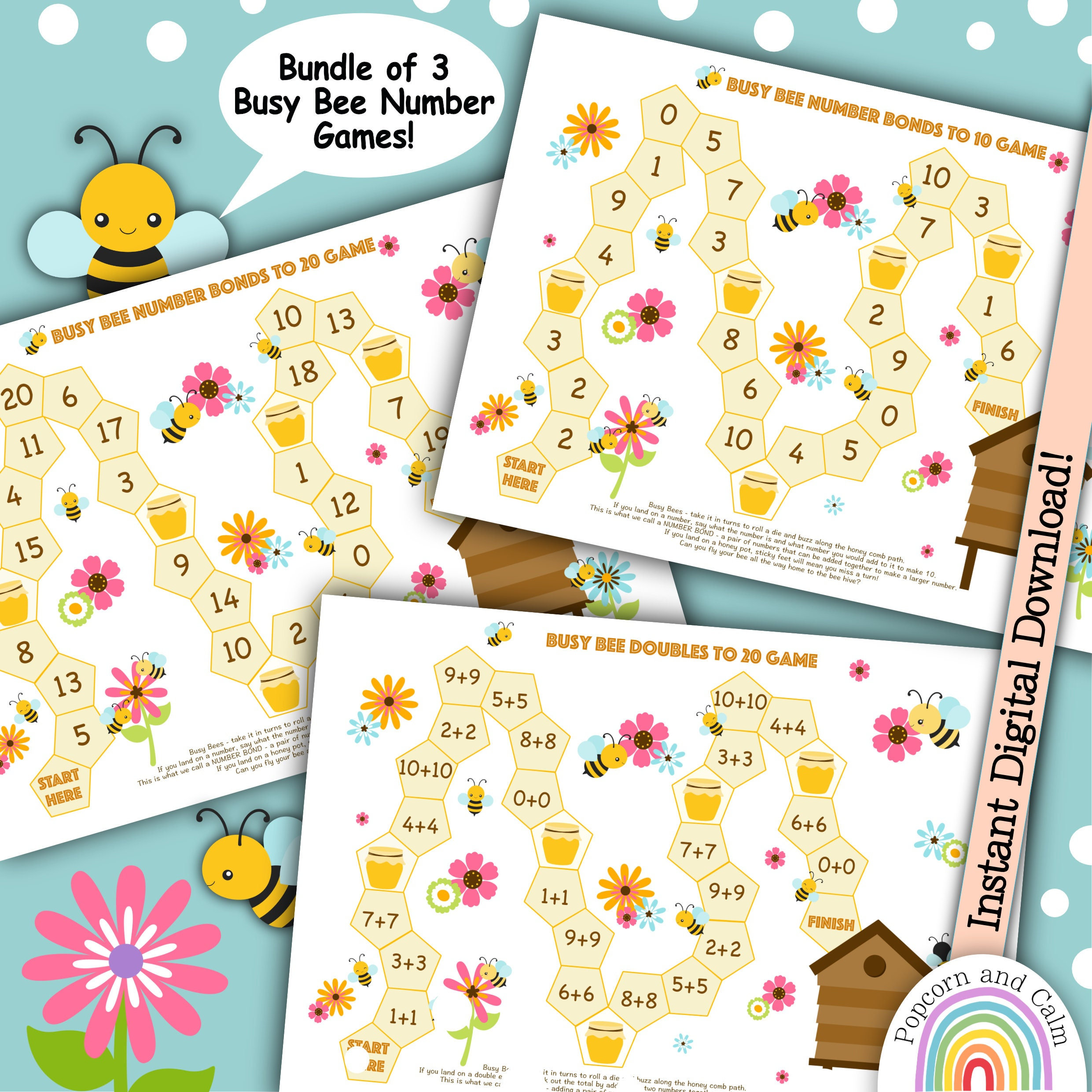Number Games, Numeracy Activity Bundle, Number Bond Resources, Doubles ...