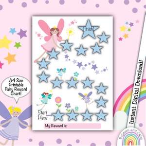 Fairy beloning grafiek, sprookjesbron, gedrag grafiek, zindelijkheidstraining grafiek, karwei grafiek, bedtijd grafiek, meisjes muur grafiek, leesrecord