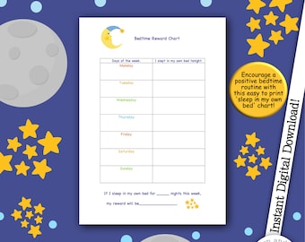 Bedtime Reward Chart, Sleep Training, Bedtime Routine, Incentive Chart, Encourage Sleep, Toddler Sleep, Sleep Programme, Kids Bedtime