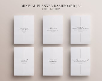 MINIMAL PLANNER DASHBOARDS | Faith Edition | A5 printable