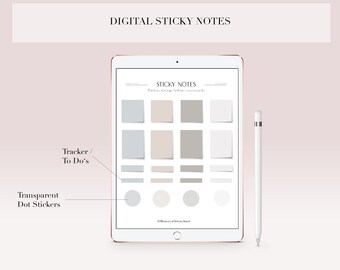 Digitale Haftnotizen, Goodnotes Aufkleber, digitalplanner, für Goodnotes und Notability etc., 20 PNG-Dateien